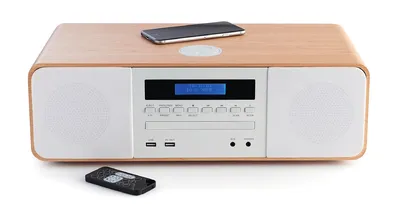 Microcadena Thomson MIC121BT Bluetooth CD/USB/FM 50 W Blanco y madera