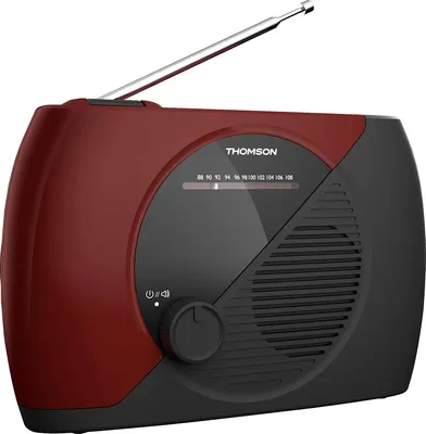 Radio portátil Thomson RT353 FM analógica Negro y rojo