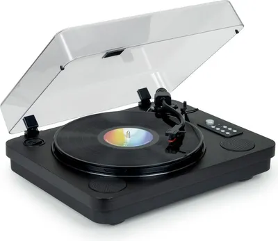 Tocadiscos Thomson TT650BT con altavoces, Bluetooth y grabación a USB Negro