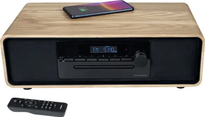 Microcadena Thomson MIC123BT Bluetooth CD/USB/FM 60 W Madera y negro