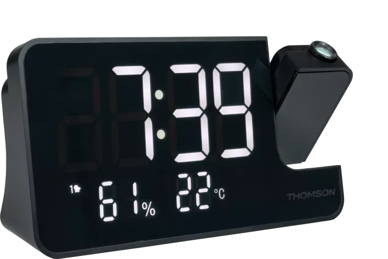Radio despertador con proyector Thomson CP100T FM Negro