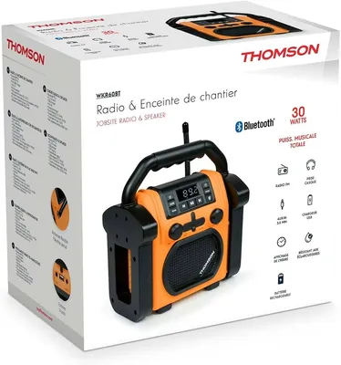 Altavoz de obra Bluetooth Thomson WKR60BT 30 W con radio FM Naranja y negro