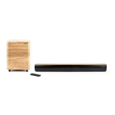 Barra de sonido Thomson SB400BTWSBK con subwoofer inalámbrico 300 W Madera y negro