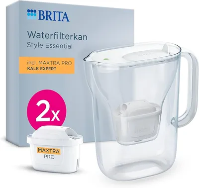 Jarra filtradora Brita Style Essential 2,4 L Blanco con 2 filtros Maxtra Pro Cal