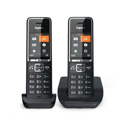 GIGASET WIRELESS PHONE COMFORT 550 DUO BLACK CHROME (L36852-H3001-D204)