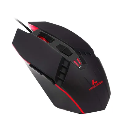 Ratón gaming Lycander LMC378 con cable USB 1,5 m Negro/Rojo