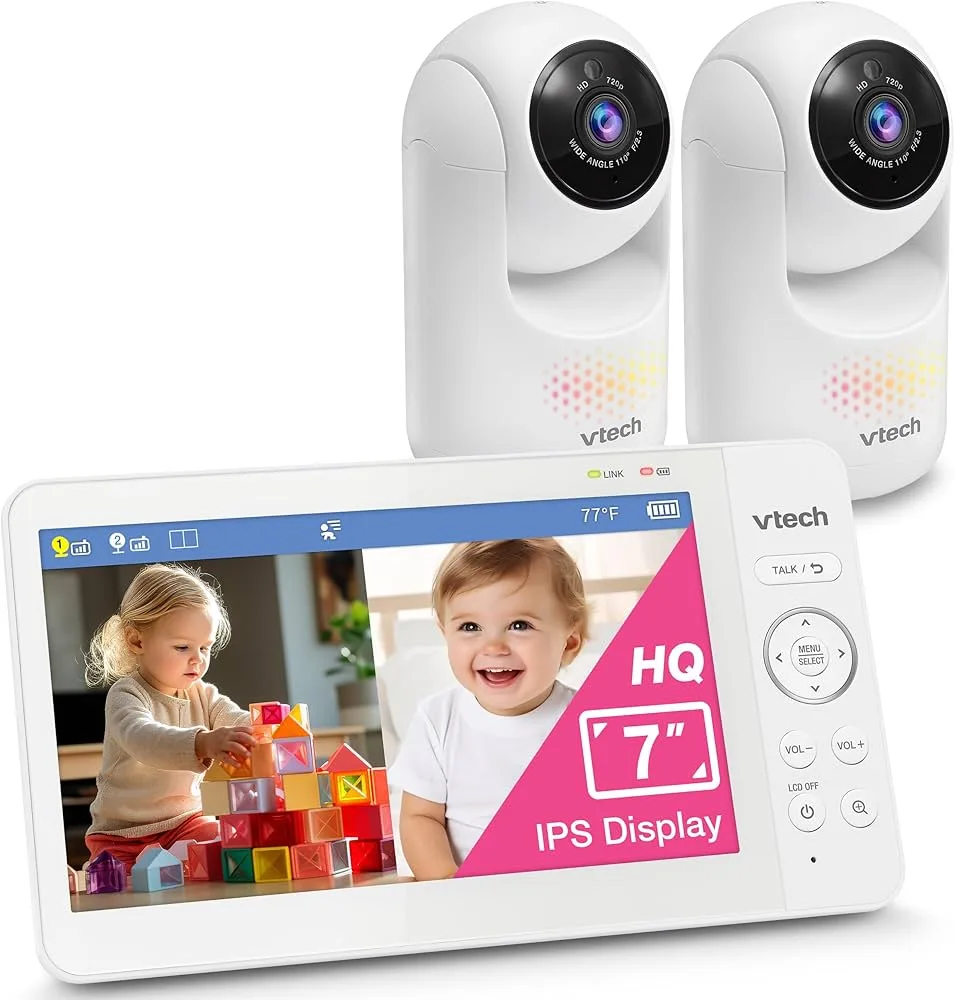 Vigilabebés VTech HQ con pantalla de 7" y 2 cámaras ajustables