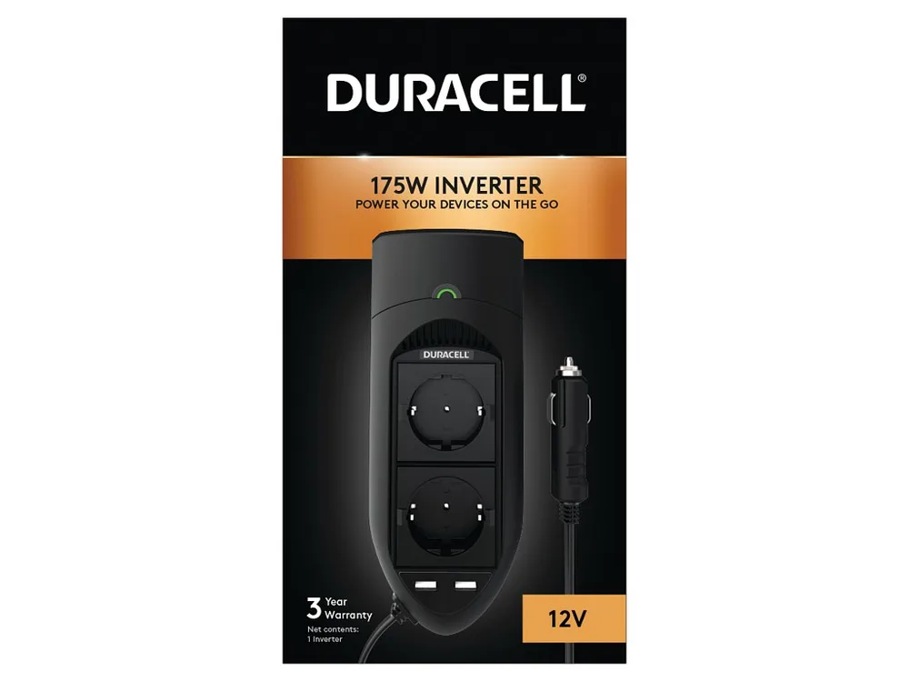 DURACELL POWER INVERTER 2X EU SOCKET 175W DRINV15-EU