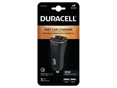 Cargador de coche Duracell 2 USB-A 4,8 A DR6010A Negro