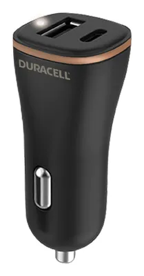 Cargador de coche Duracell USB-A + USB-C 18 W PD DR6026A Negro