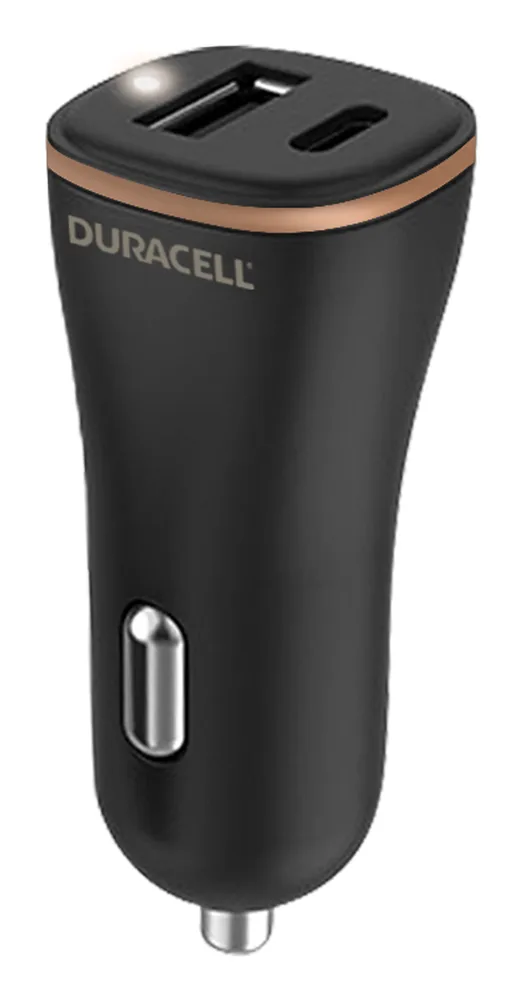 Cargador de coche Duracell USB-A + USB-C 18 W PD DR6026A Negro