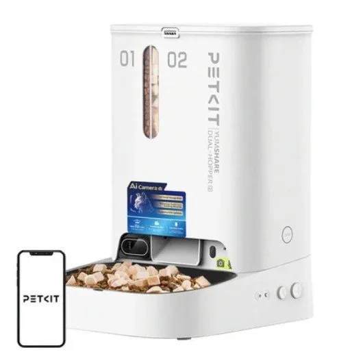 Comedero automático Petkit YumShare Dual-Hopper 2 con cámara