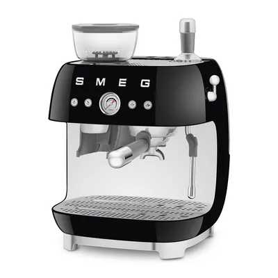 SMEG ESPRESSO MACHINE 50'STYLE WITH INTEGRATED GRINDER BLACK EGF03BLEU