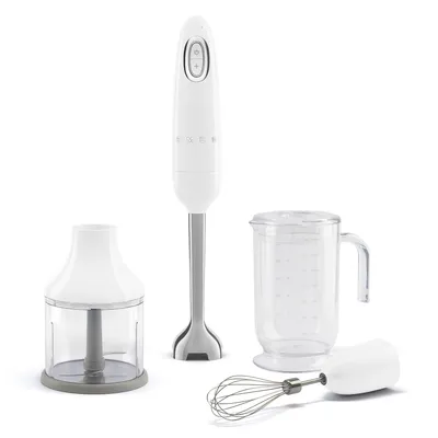 Batidora de mano Smeg 50's Style HBF03WHEU 700 W con accesorios Blanco