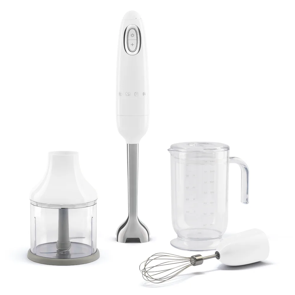 Batidora de mano Smeg 50's Style HBF03WHEU 700 W con accesorios Blanco