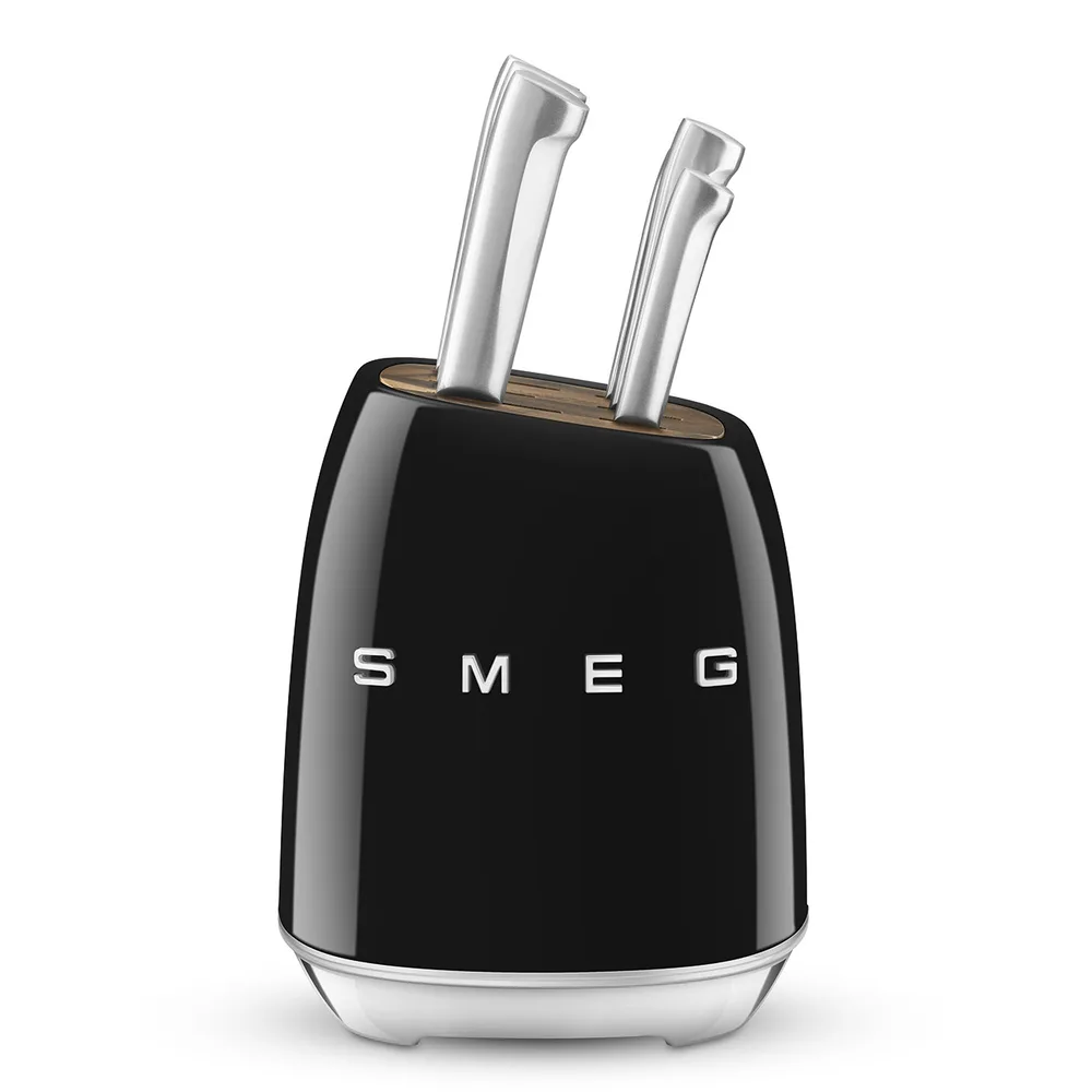 SMEG KNIFE BLOCK 50s STYLE BLACK KBSF02BL