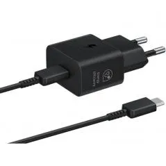 SAMSUNG POWER WALL CHARGER 25W USB-C BLACK + CABLE USB-C TO USB-C BLACK EP-T2510XBEGEU