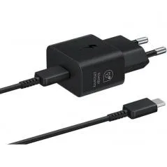 SAMSUNG POWER WALL CHARGER 25W USB-C BLACK + CABLE USB-C TO USB-C BLACK EP-T2510XBEGEU