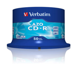 'VERBATIM CD-R AZO 700MB 52X 50 PACK SPINDLE CRYSTAL SURFACE 43343'