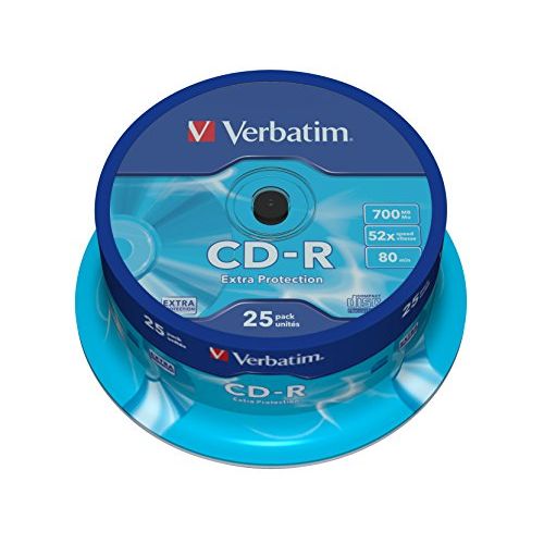 'VERBATIM CD-R 700MB 52X 25 PACK SPINDLE EXTRA PROTECTION SURFACE 43432'