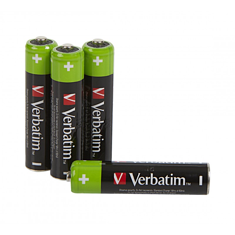 'VERBATIM ALKALINE RECHARGEABLE AAA HR03 PACK 4 UNITS 49514'