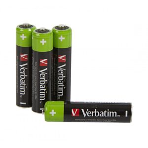 'VERBATIM ALKALINE RECHARGEABLE AAA HR03 PACK 4 UNITS 49514'