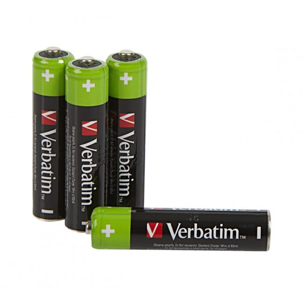 'VERBATIM ALKALINE RECHARGEABLE AAA HR03 PACK 4 UNITS 49514'