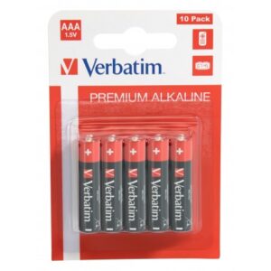 'VERBATIM ALKALINE BATTERIES AAA LR03 10 PCS PACK 49874'