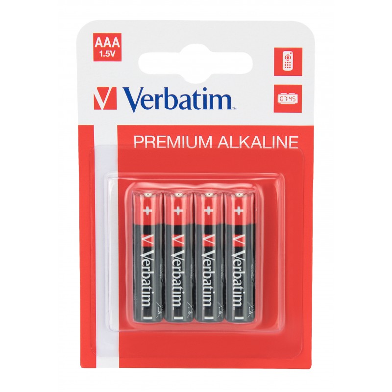 'VERBATIM ALKALINE BATTERIES AAA LR03 4 PCS PACK 49920'