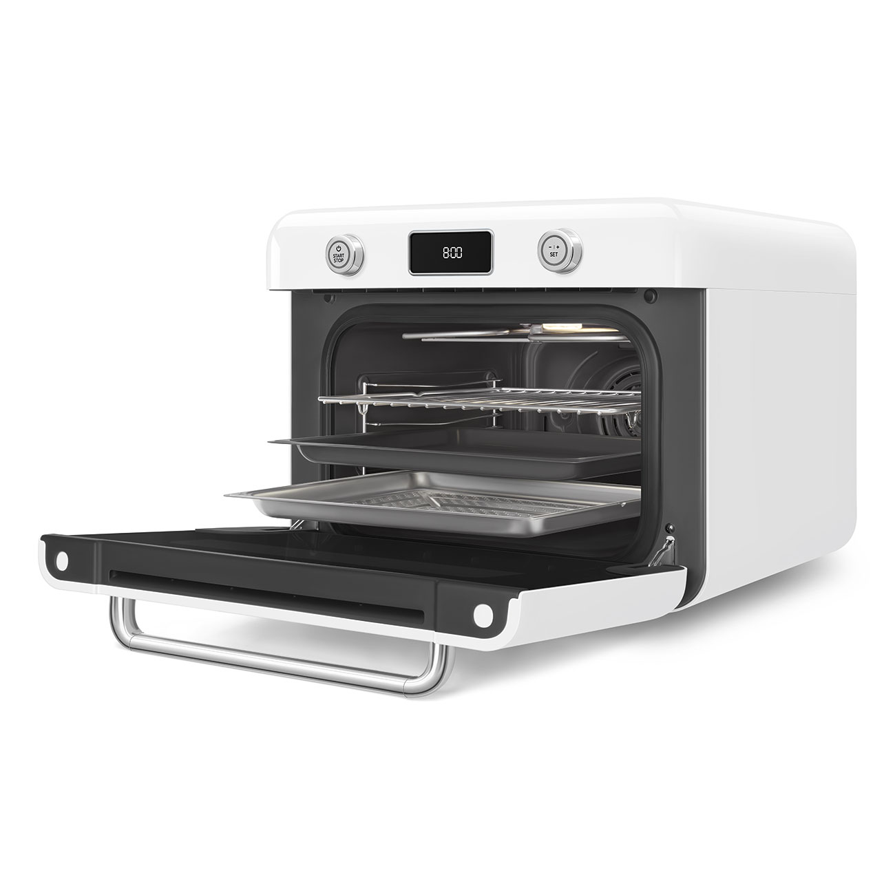 'SMEG MULTIFUNCTION COUNTERTOP OVEN 50'S STYLE WITH GALILEO TECHNOLOGY WHITE COF01WHEU'