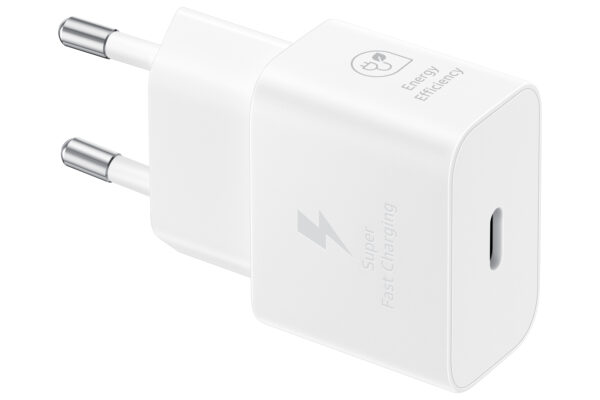 SAMSUNG POWER WALL CHARGER 25W USB-C WHITE + CABLE USB-C TO USB-C WHITE EP-T2510XWEGEU