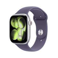 APPLE WATCH SERIES 11 GPS 46MM SILVER ALUMINIUM CASE WITH PURPLE FOG SPORT BAND S/M MEV94WF/A