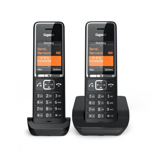 GIGASET WIRELESS PHONE COMFORT 550 DUO BLACK CHROME (L36852-H3001-D204) - Imagen 2