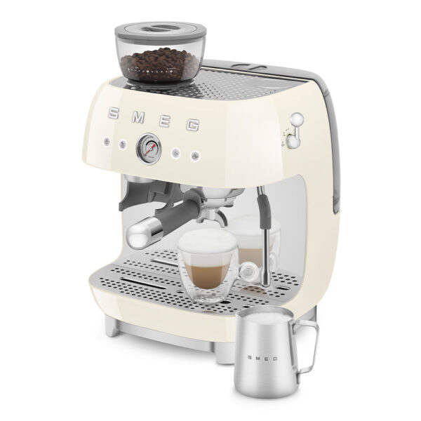 SMEG ESPRESSO MACHINE 50'STYLE WITH INTEGRATED GRINDER CREAM EGF03CREU - Imagen 2