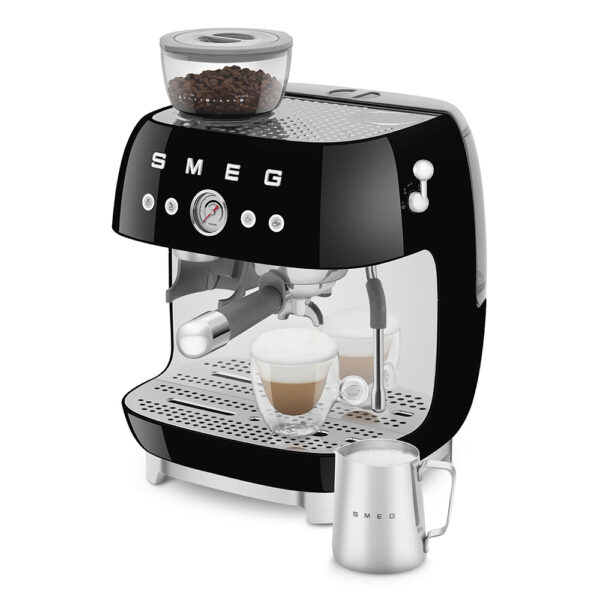 SMEG ESPRESSO MACHINE 50'STYLE WITH INTEGRATED GRINDER BLACK EGF03BLEU - Imagen 2