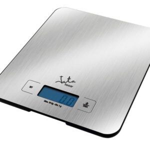 JATA ELECTRONIC KITCHEN SCALE 15KG MAX LCD TIMER AND CLOCK STAINLESS STEEL 719